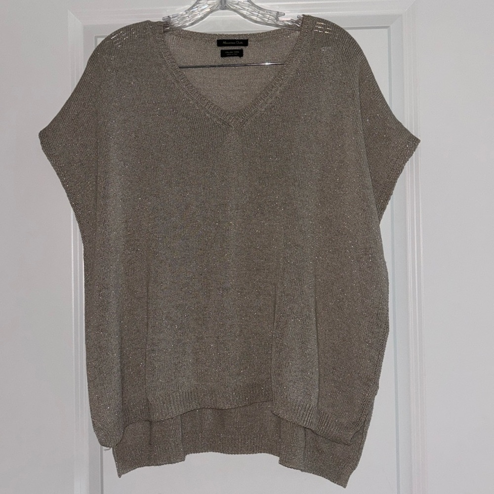 Massimo Dutti Beige Knit Vest – Size S – Made in Italy